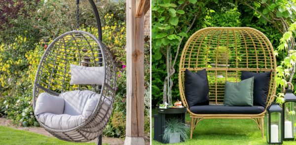 Kursi gantung dengan bantal tebal